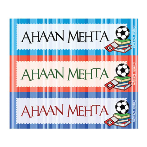Name Stickers - Ball & Books, Set of 45