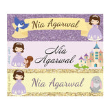 Name Stickers - Purple Princess, Set of 45