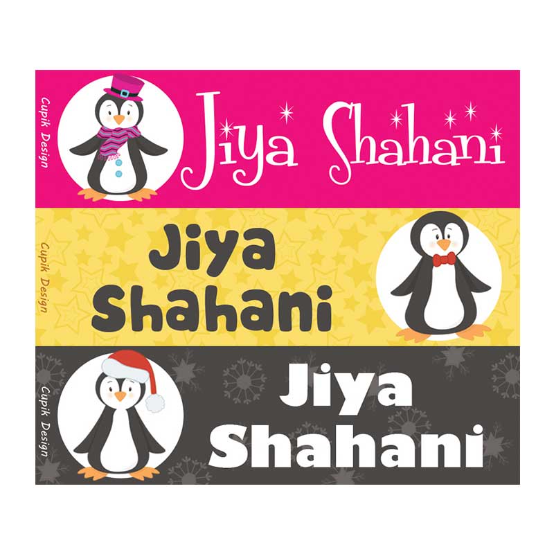 Name Stickers - Penguins, Set of 45