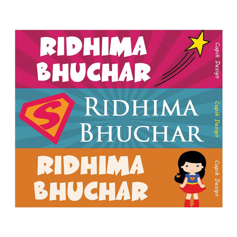Name Stickers - Supergirl, Set of 45