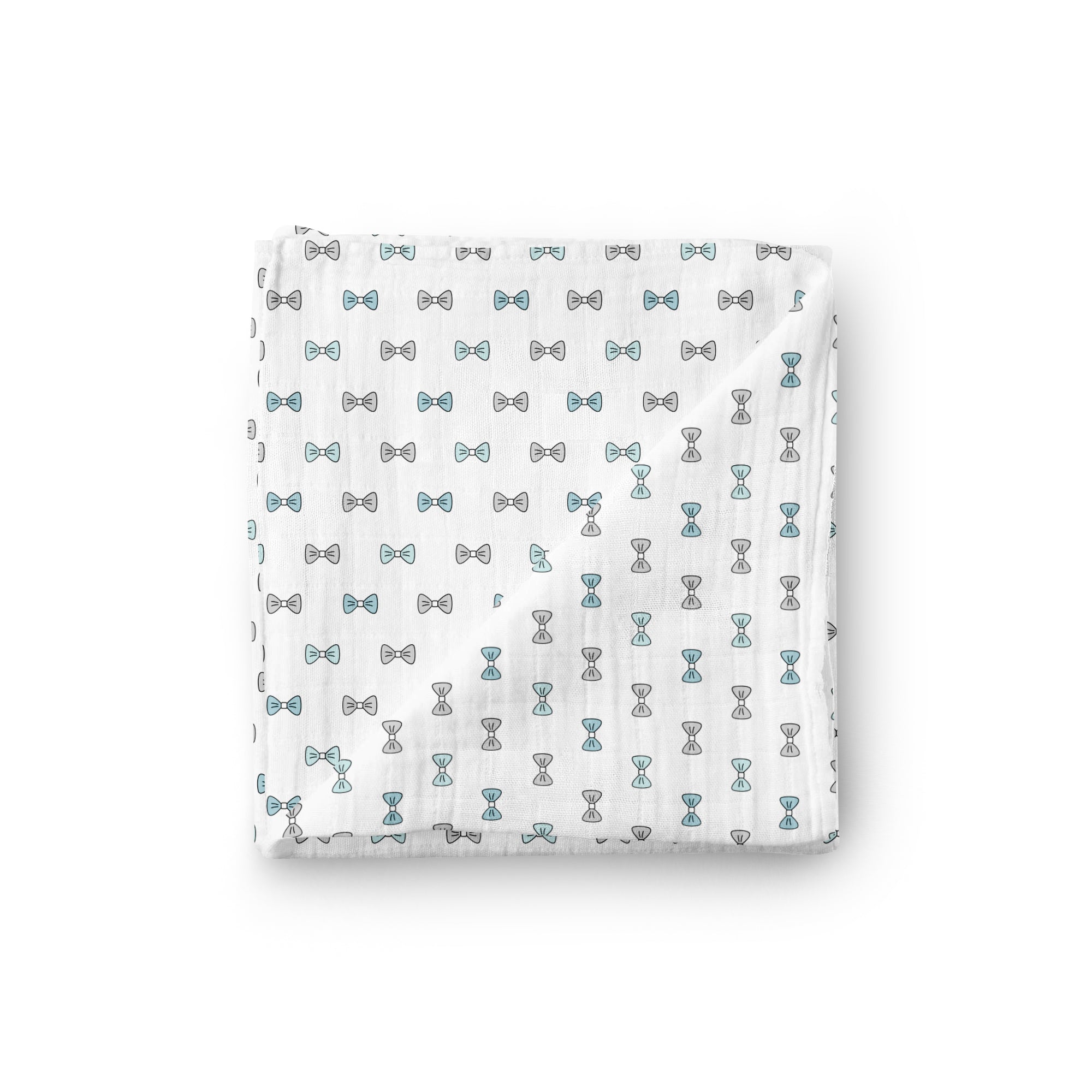 The White Cradle 100% Organic Cotton Baby Swaddle Wrap - Blue 3 design