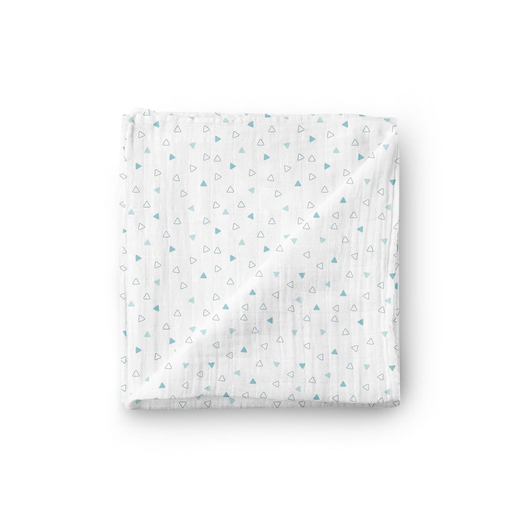 The White Cradle 100% Organic Cotton Baby Swaddle Wrap - Blue 3 design
