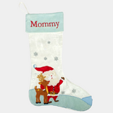 Personalised Santa & his Reindeer Luxe Stocking