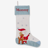 Personalised Santa & his Reindeer Luxe Stocking