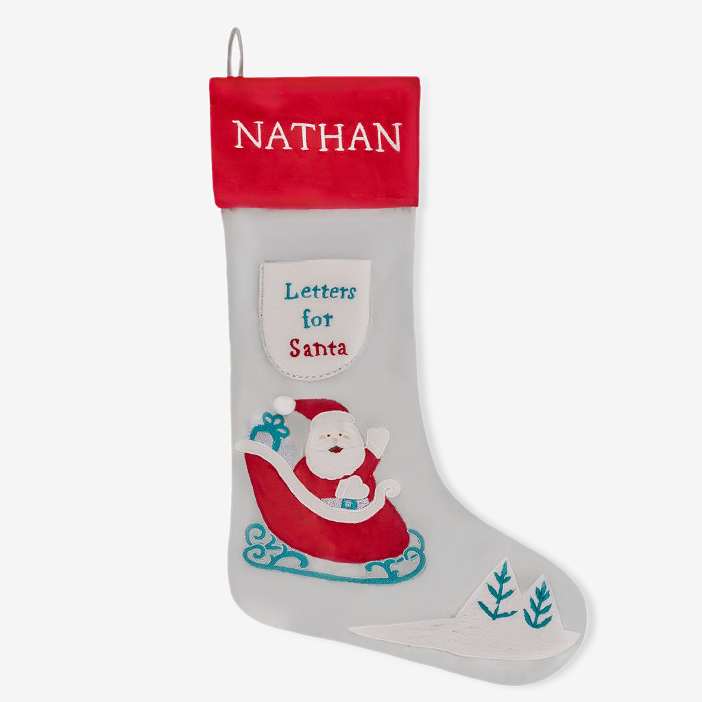 Personalised Santa's Sleigh Luxe Stocking