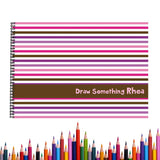 Personalised Pink Stripes Sketch Book