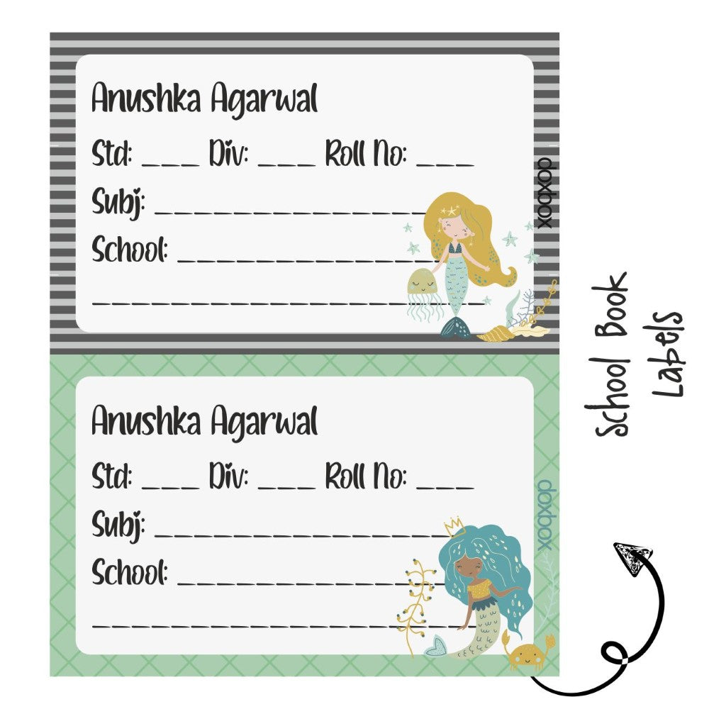 School Book Label - Mermaid Love