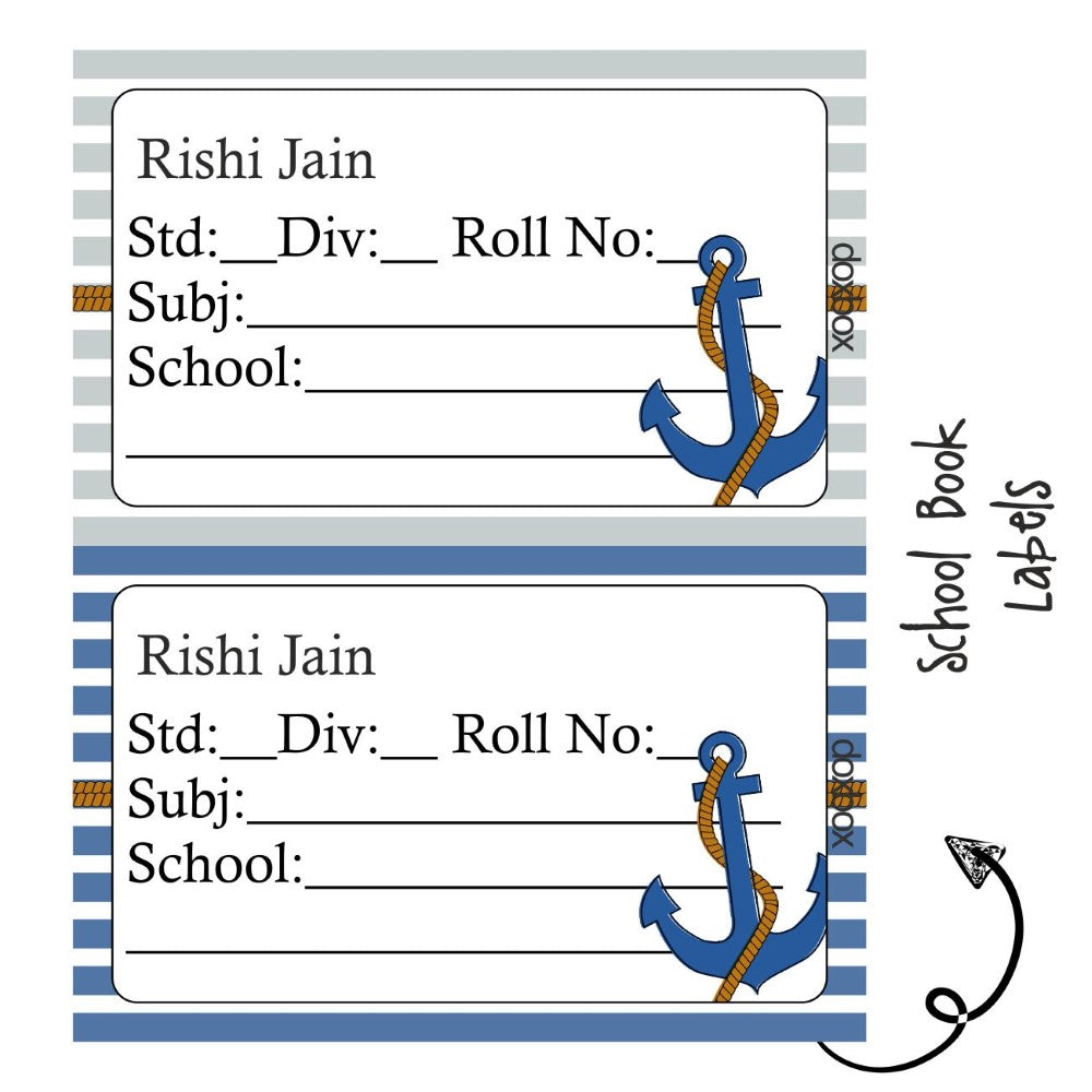 School Book Label - Nautical