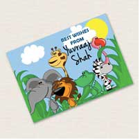 Personalised Notecards - Animals, Set of 20