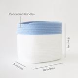 Personalized Storage Basket - Sailor Theme - Blue - Small, Medium