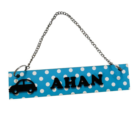 Small Name Board - Car Blue