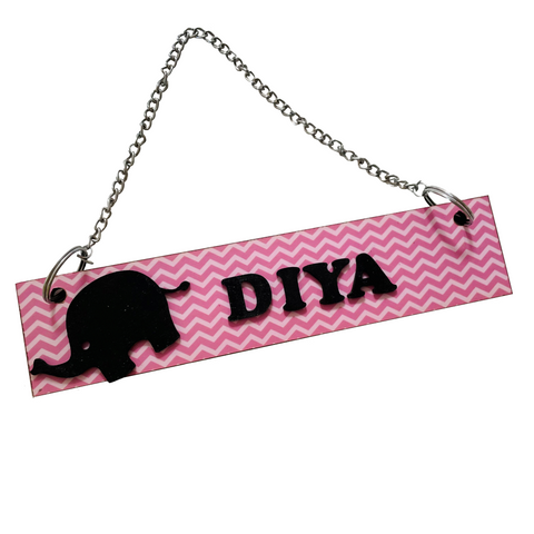 Small Name Board -Elephant Pink