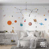 Watercolour Solar System Wall Stickers