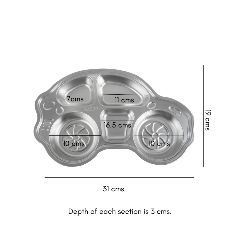 Stainless Steel 5 section Car Lunch Plate