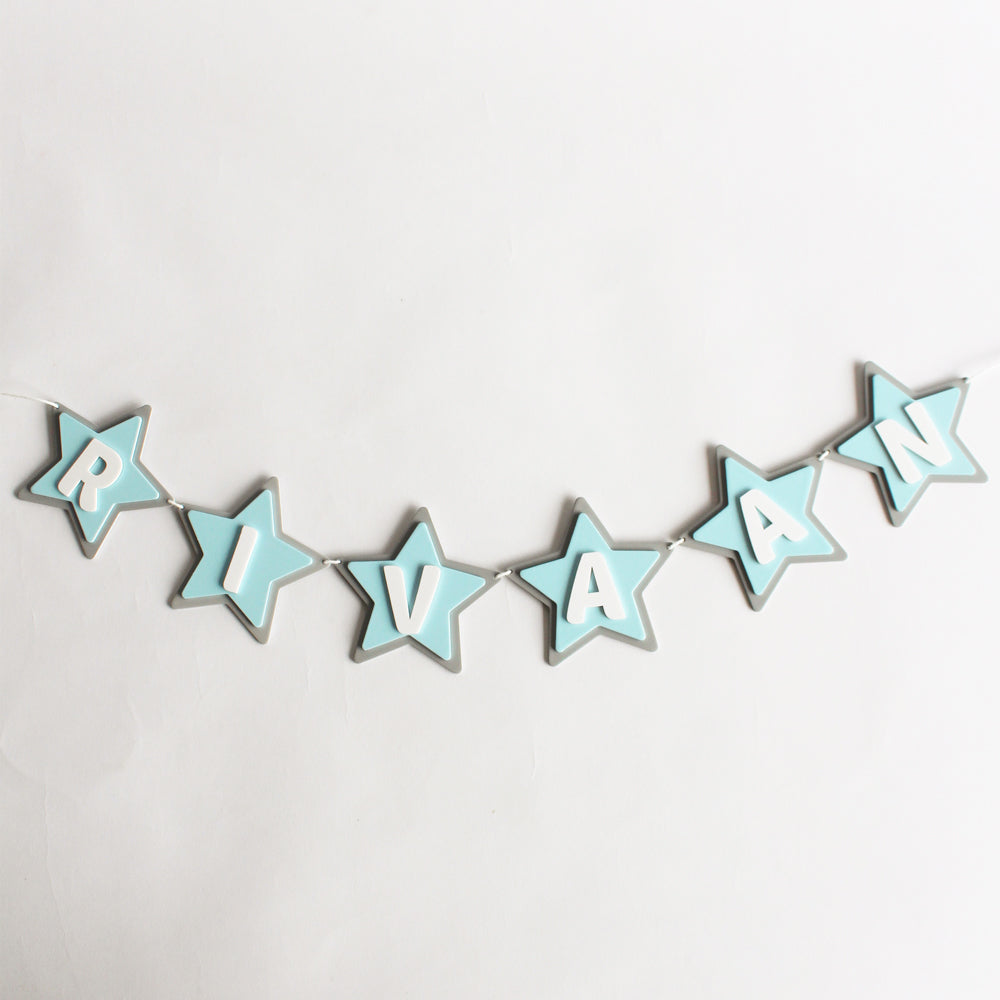 Personalised Star Bunting, Blue