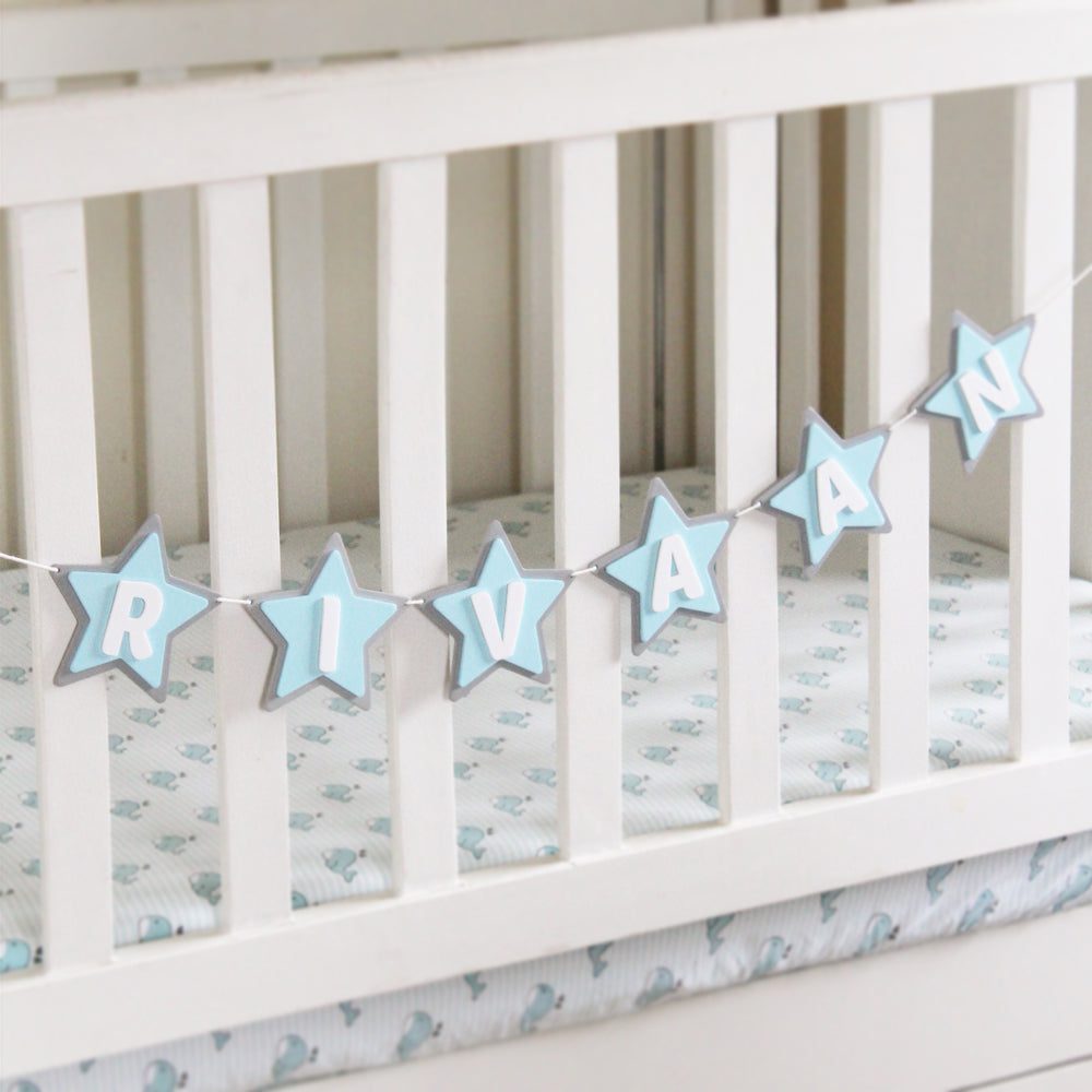 Personalised Star Bunting, Blue