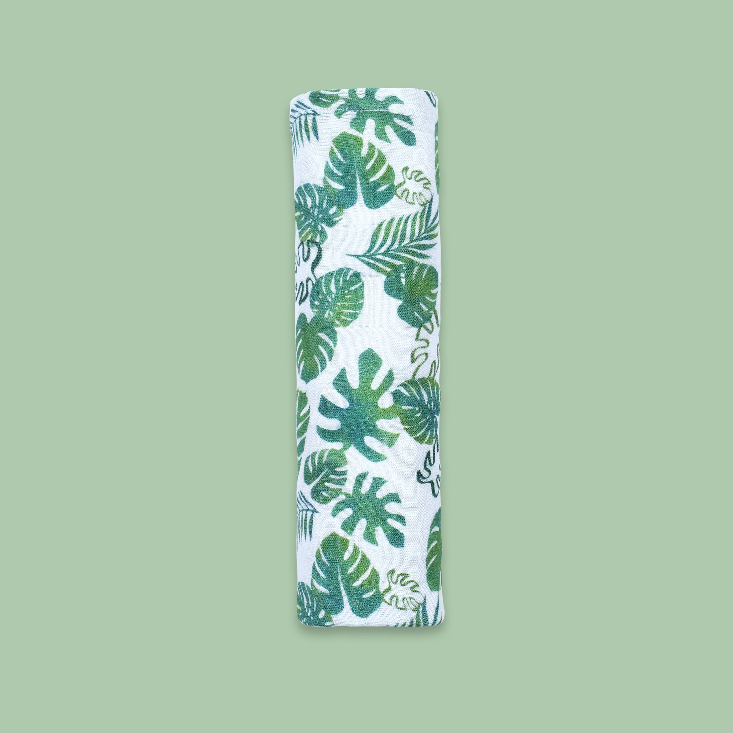Bamboo Muslin Swaddle - Tropical Leaves