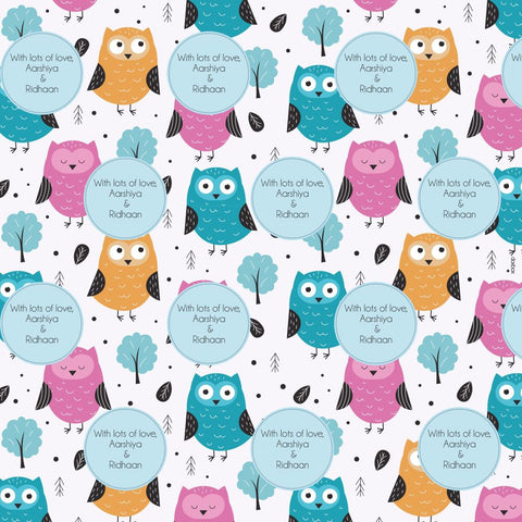 Personalised Wrapping Paper - Sweet Owls