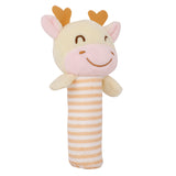 Baby Moo Cute Calf Brown And Pink Handheld Rattle Toy