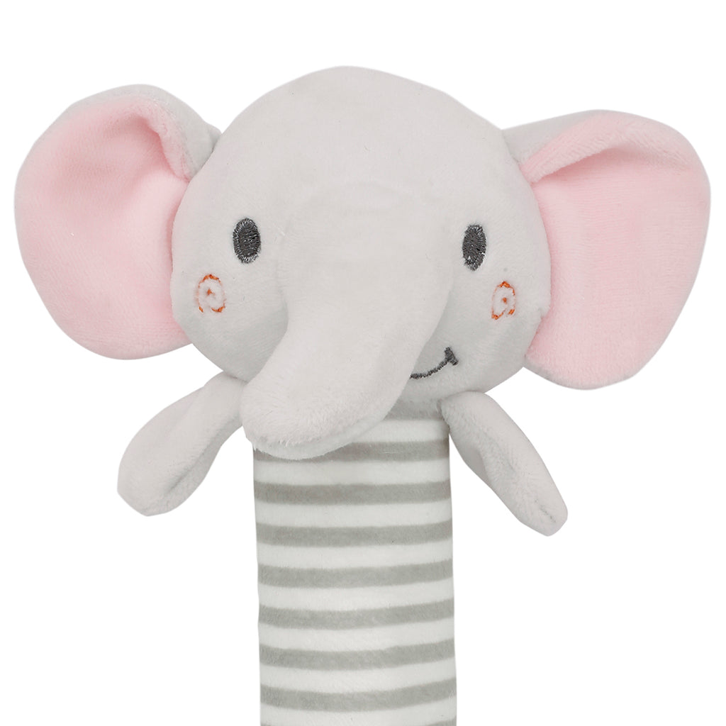Baby Moo Elephant Grey Easy Grip Hand Rattle Toy