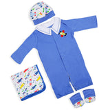 Baby Moo Airplane Newborn Gift Set 4 Pcs - Blue, Red