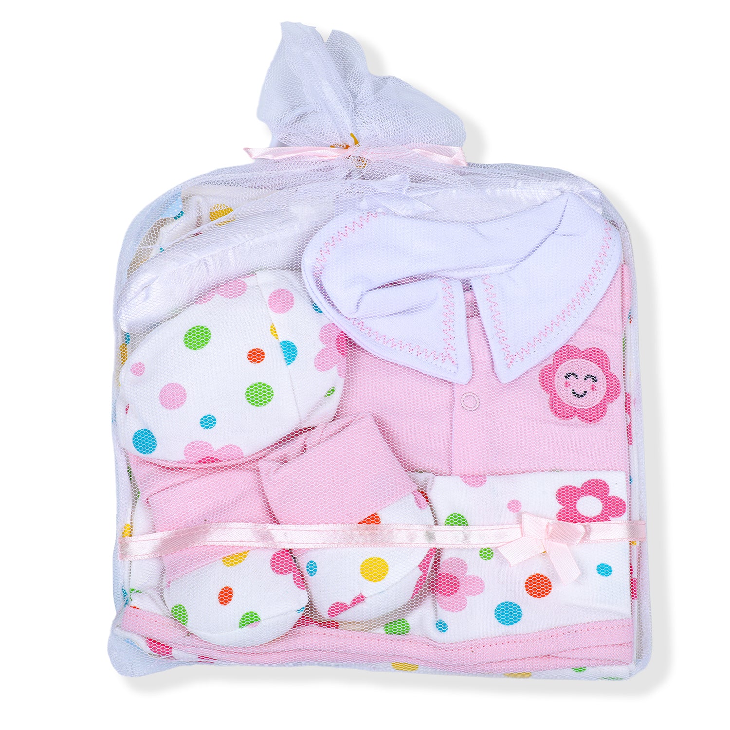 Baby Moo Floral Newborn Gift Set 4 Pcs - Pink