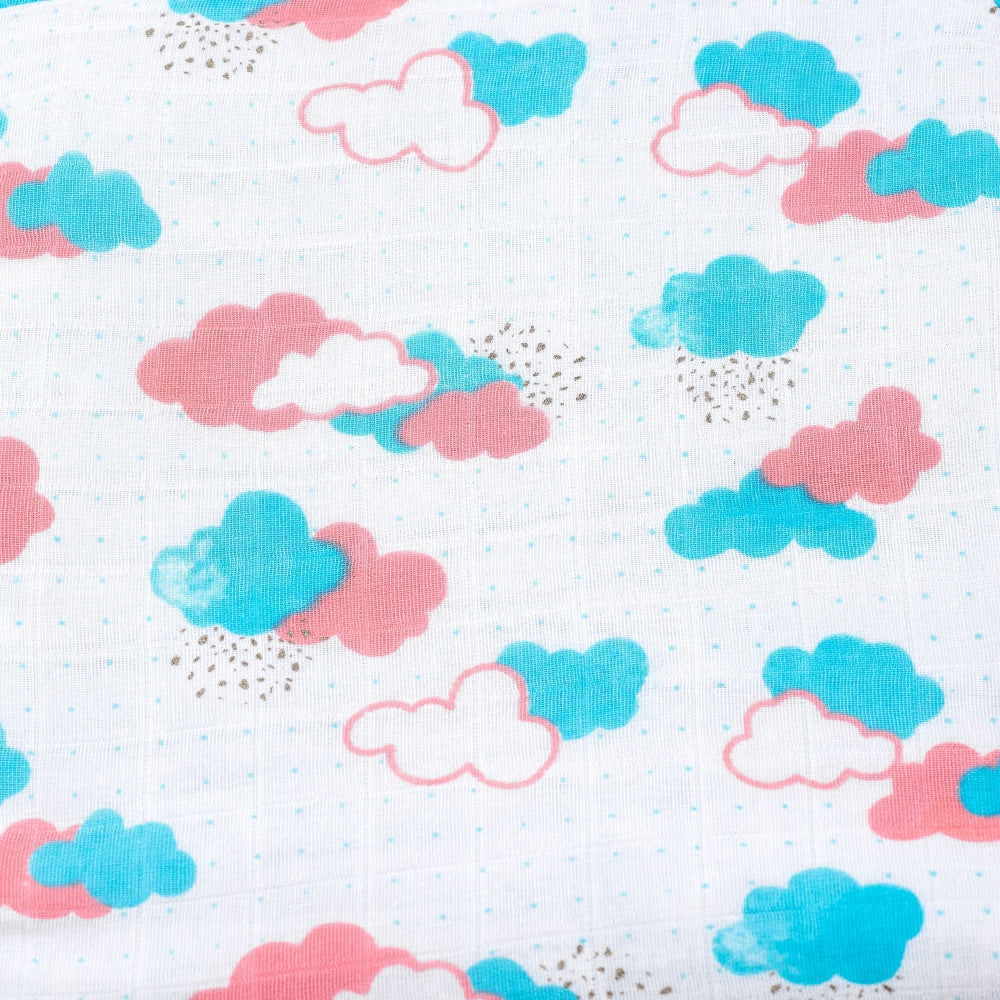 Theoni 100% Organic Muslin Reversible Snuggle Blankets-Miami Skies