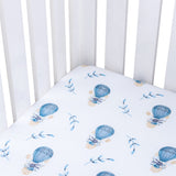 Theoni 100% Organic Cotton Muslin Cappadocia Dreams Fitted Crib Sheets- Blue
