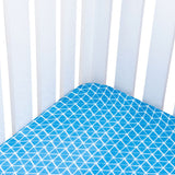Theoni 100% Organic Cotton Muslin Aztec  Fitted Crib Sheets- Blue