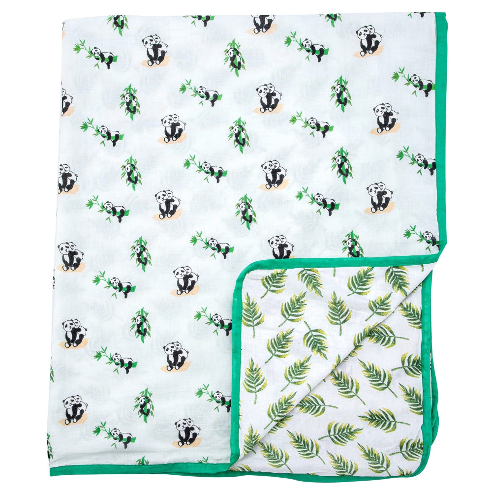 Theoni Organic Cotton Mal Dohar Receiving Blankets - Hugsy Pandas