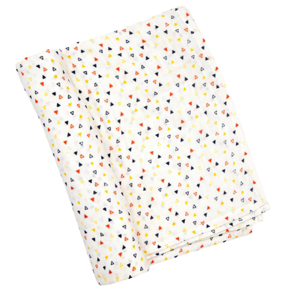 Theoni 100% Organic Cotton Muslin Swaddle-Triangle Confetti