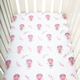 Theoni 100% Organic Cotton Fitted Crib Sheet-Cappadocia Dreams Pink