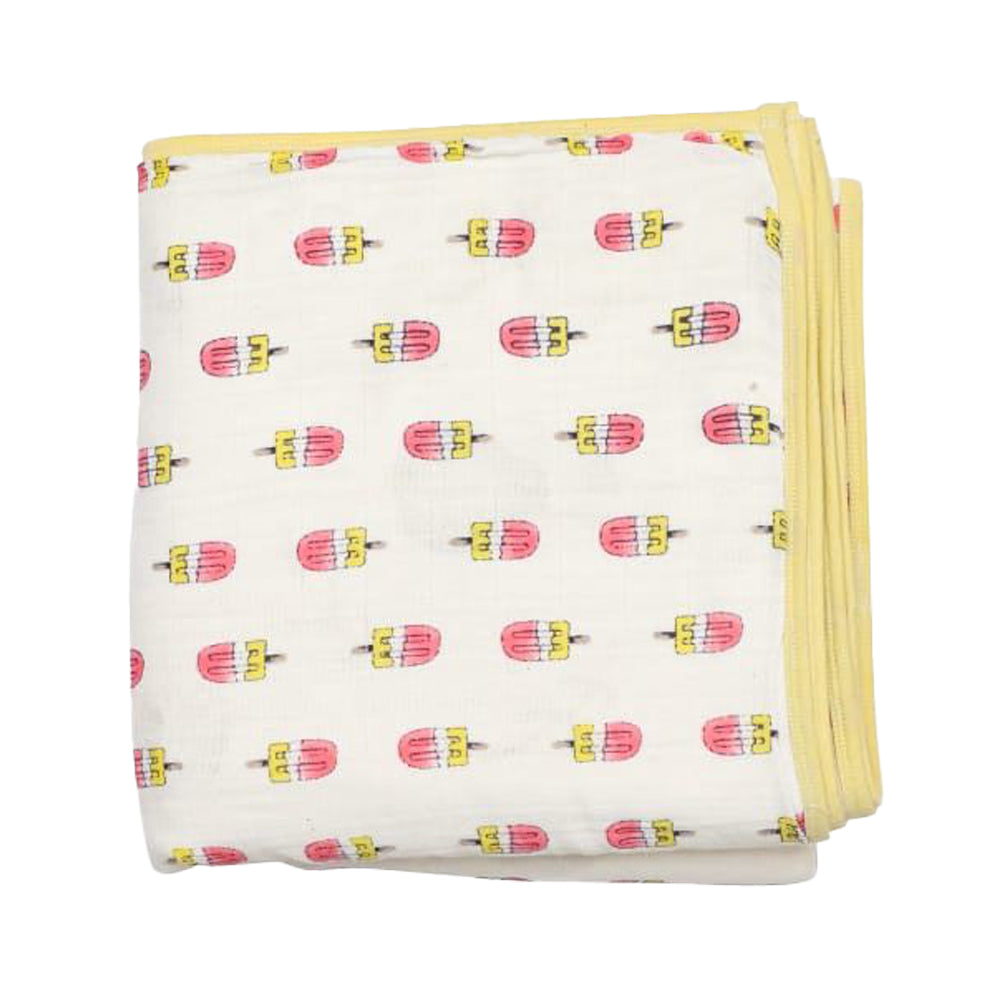 Theoni 100% Organic Muslin Reversible Snuggle Blankets-Popsicle Fun - Pink
