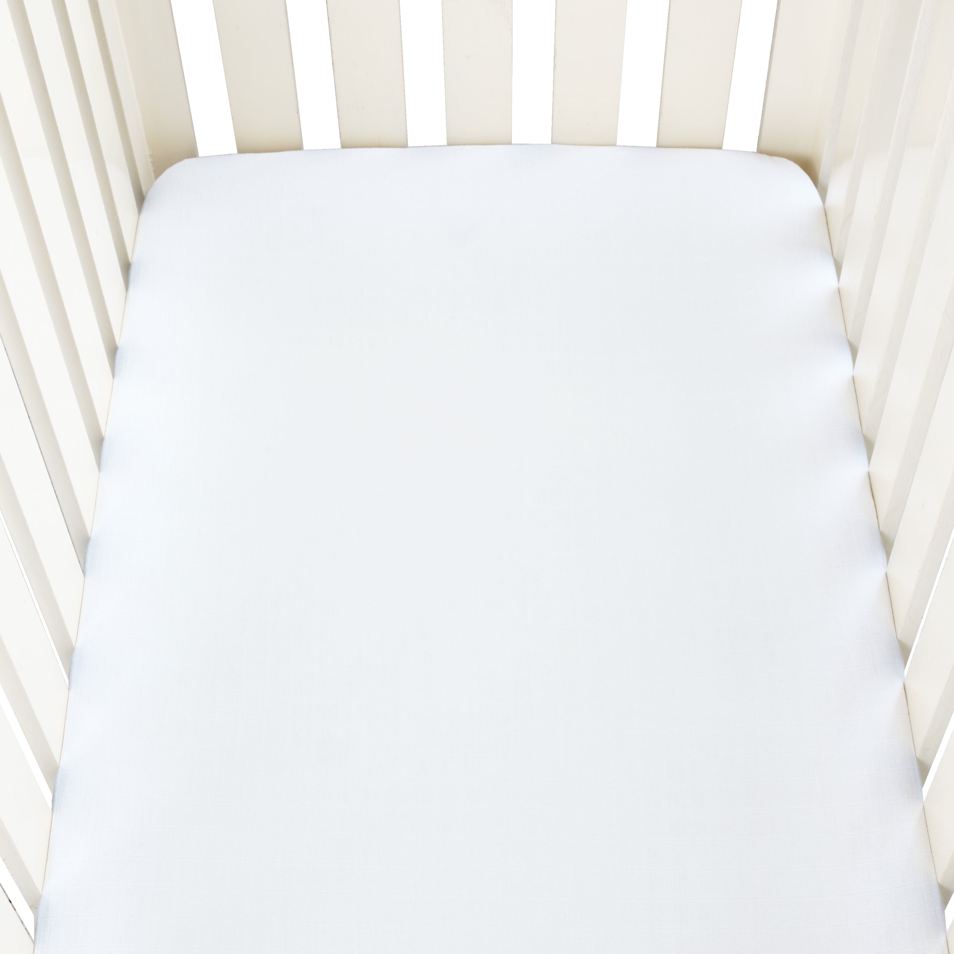 Theoni 100% Organic Cotton Fitted Crib Sheet-Milky White