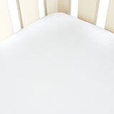 Theoni 100% Organic Cotton Fitted Crib Sheet-Milky White