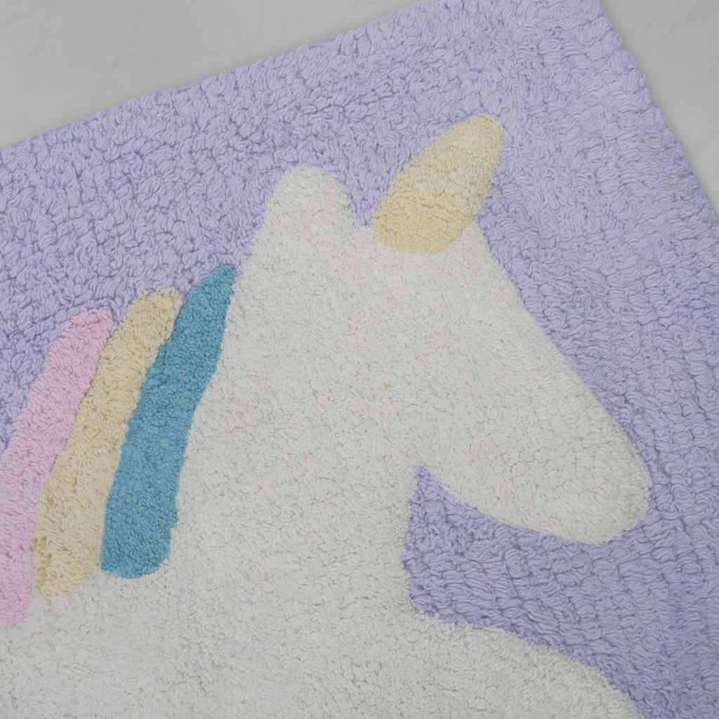 Theoni Cotton Unicorn Pink Bath Mat,Soft Cozy Durable.Thick Bath Rug Easier To Dry,Anti Skid & Watwe Absorbent-48Cm X 61Cm.