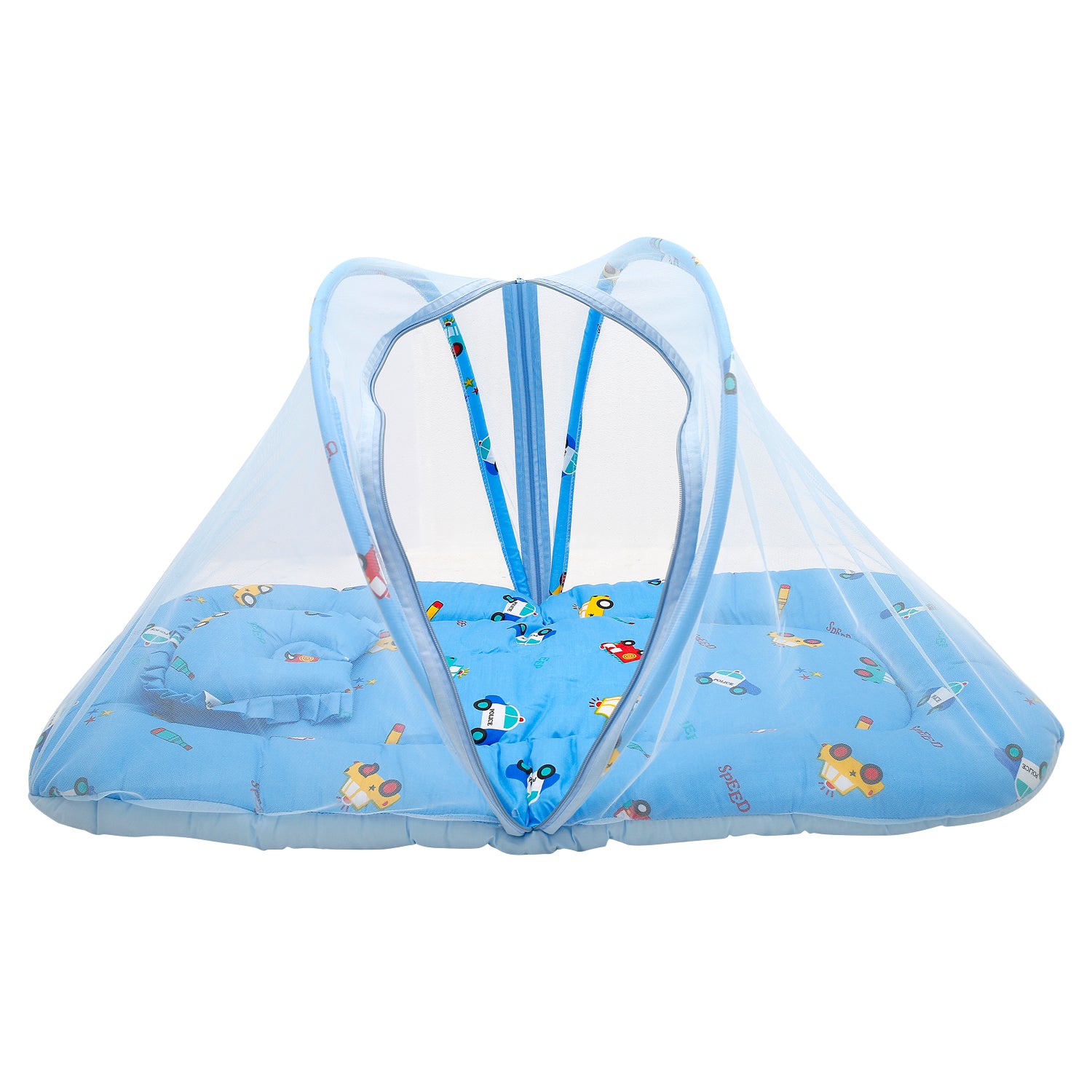 Baby Moo Tent Mattress Set With Neck Pillow Catch Me If You Can Blue