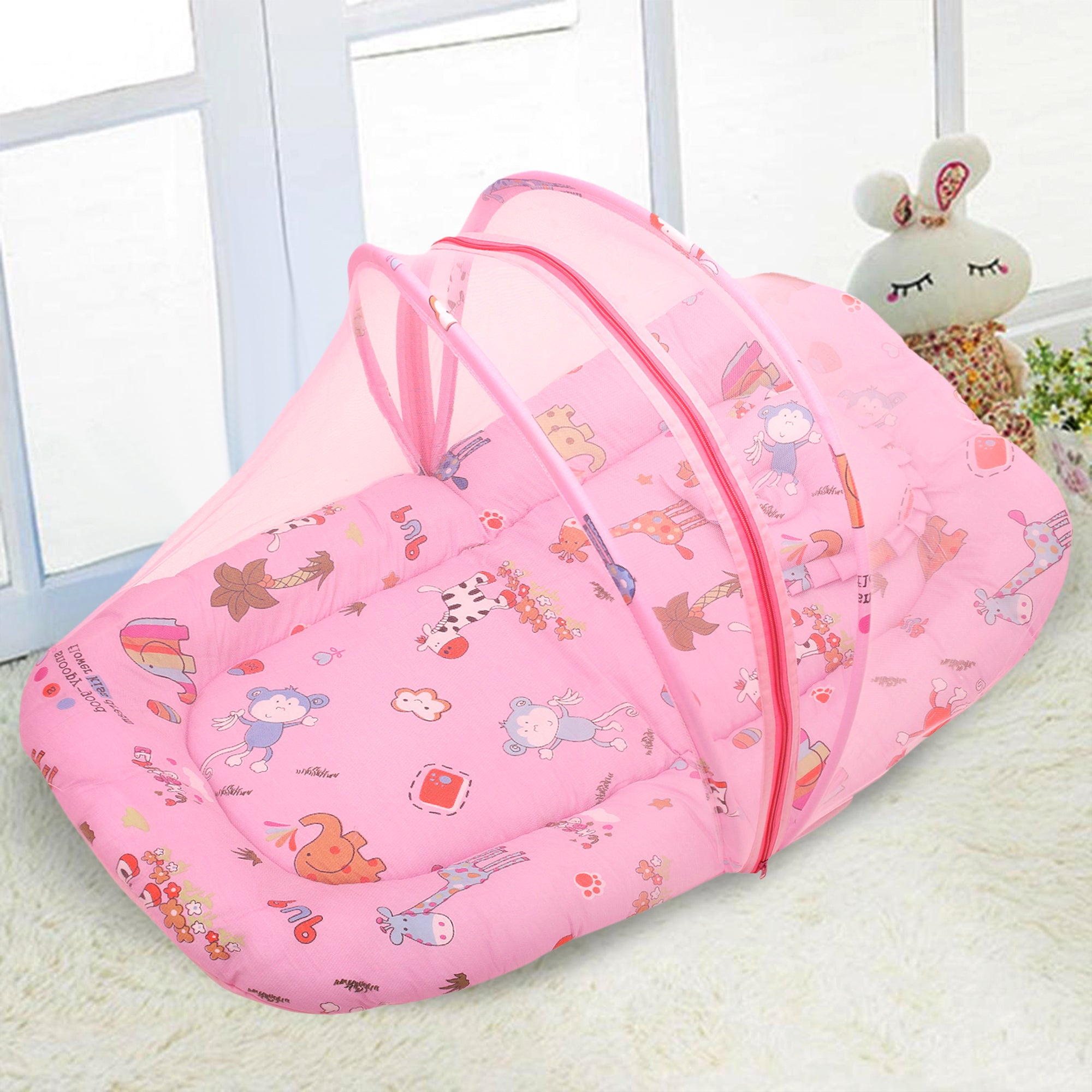 Baby Moo Tent Mattress Set With Neck Pillow Savanna Ooh Na Na Pink