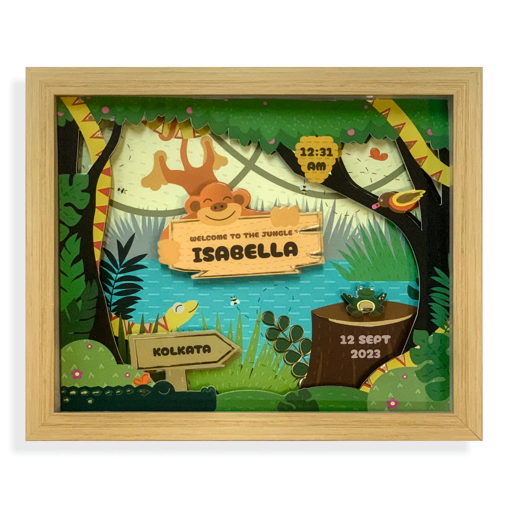 Shadow Box Frame with Gold Foil - Tropical