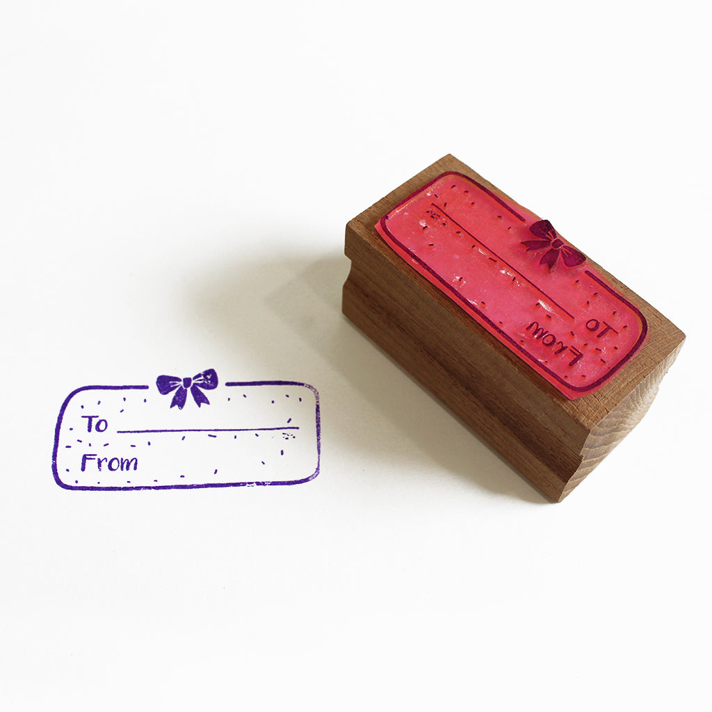 Personalised Wooden Text Stamp With Stamp Pad