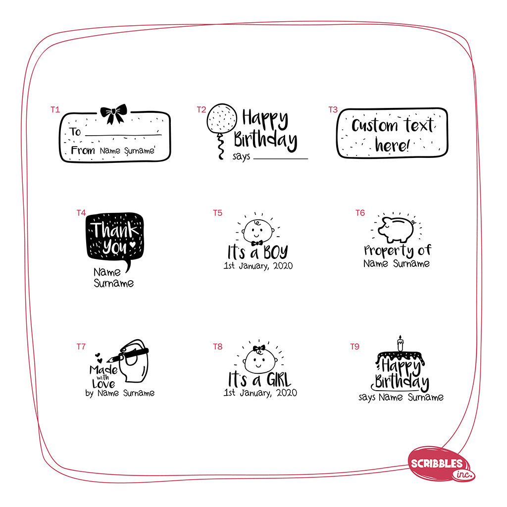 Personalised Wooden Text Stamp With Stamp Pad
