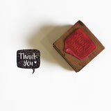 Personalised Wooden Text Stamp With Stamp Pad - Thank You