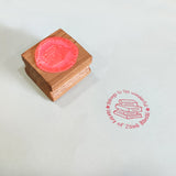 Personalised Wooden Text Stamp With Stamp Pad - Pile of Books