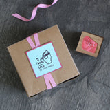Personalised Wooden Text Stamp With Stamp Pad - Made with Love