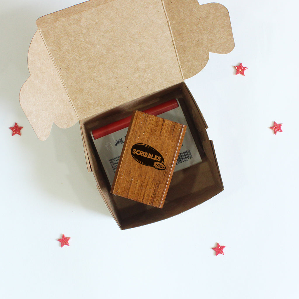 Personalised Rubber Library Stamp With Wooden Mount - HandStyle