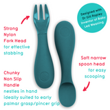 TUM TUM Baby Cutlery With Case, Baby Spoon & Fork Set, Baby Cutlery For Babies, First Self Feeding Cutlery, 6m+, Blue