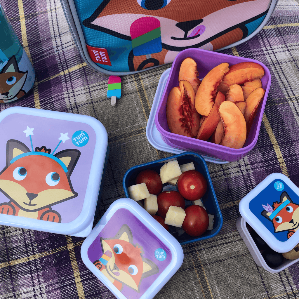 TUM TUM Nesting Children's Snack Boxes, Set of 4, Felicity Fox