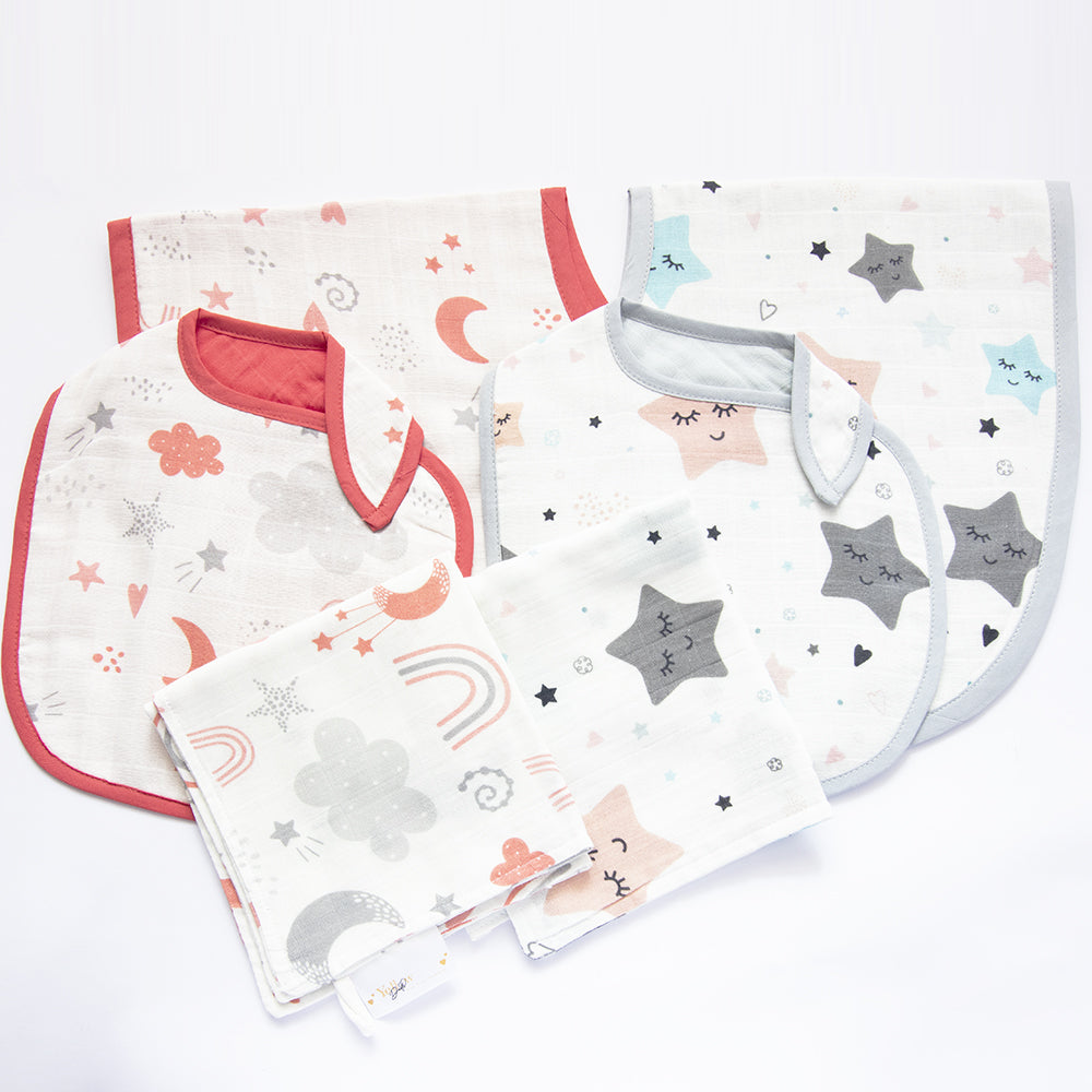 TWINKLY STARS, MAGICAL RAINBOWS MUSLINS (Set of 6)