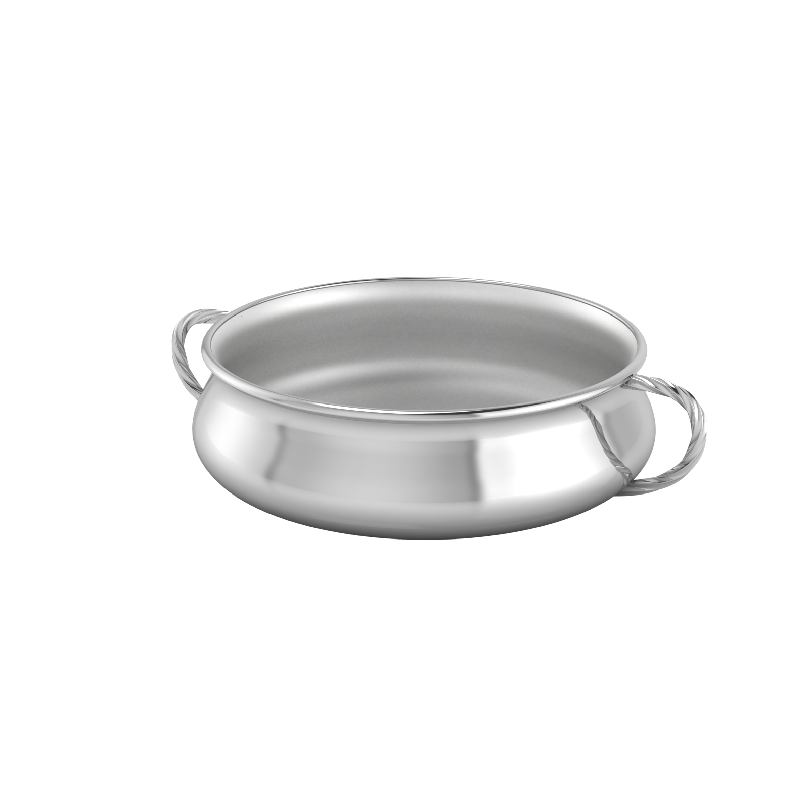 Silver Plated Twisted Handle Porringer