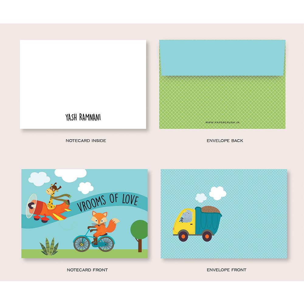 Transport - Folded-Notecards + Envelopes - Set of 25